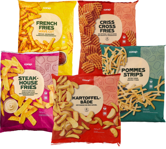 Dybfrost. Flere varianter. 450-1000 g. Kg-pris maks. 22,22. Frit valg.