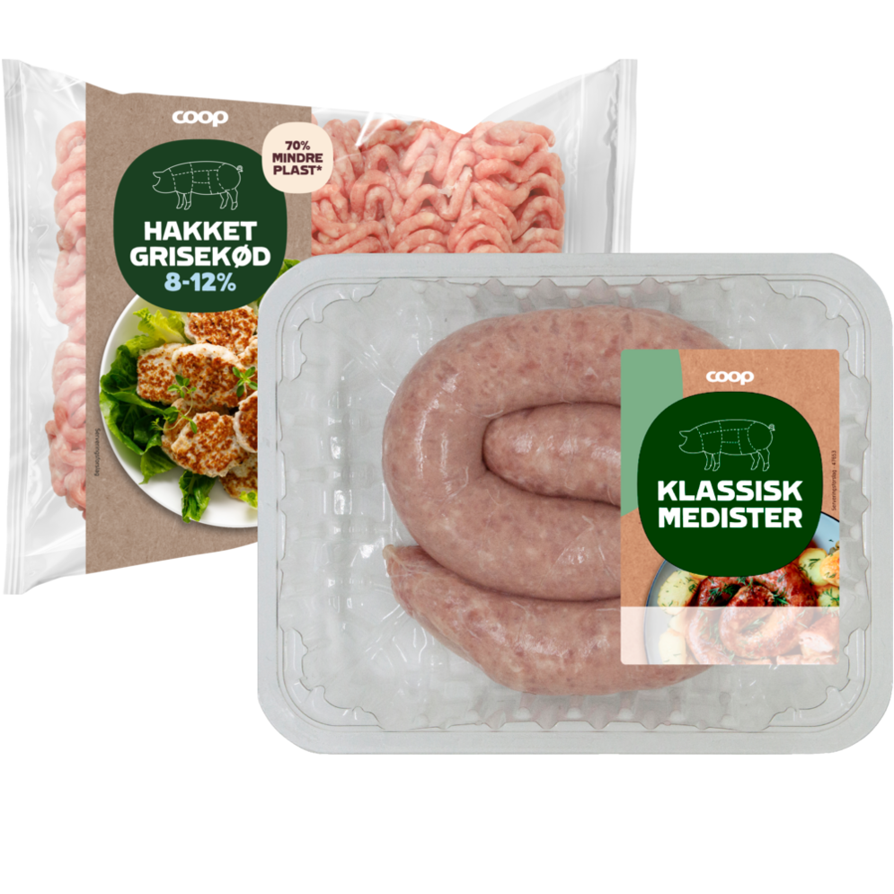 Coop hakket grisekød 8-12% eller medister