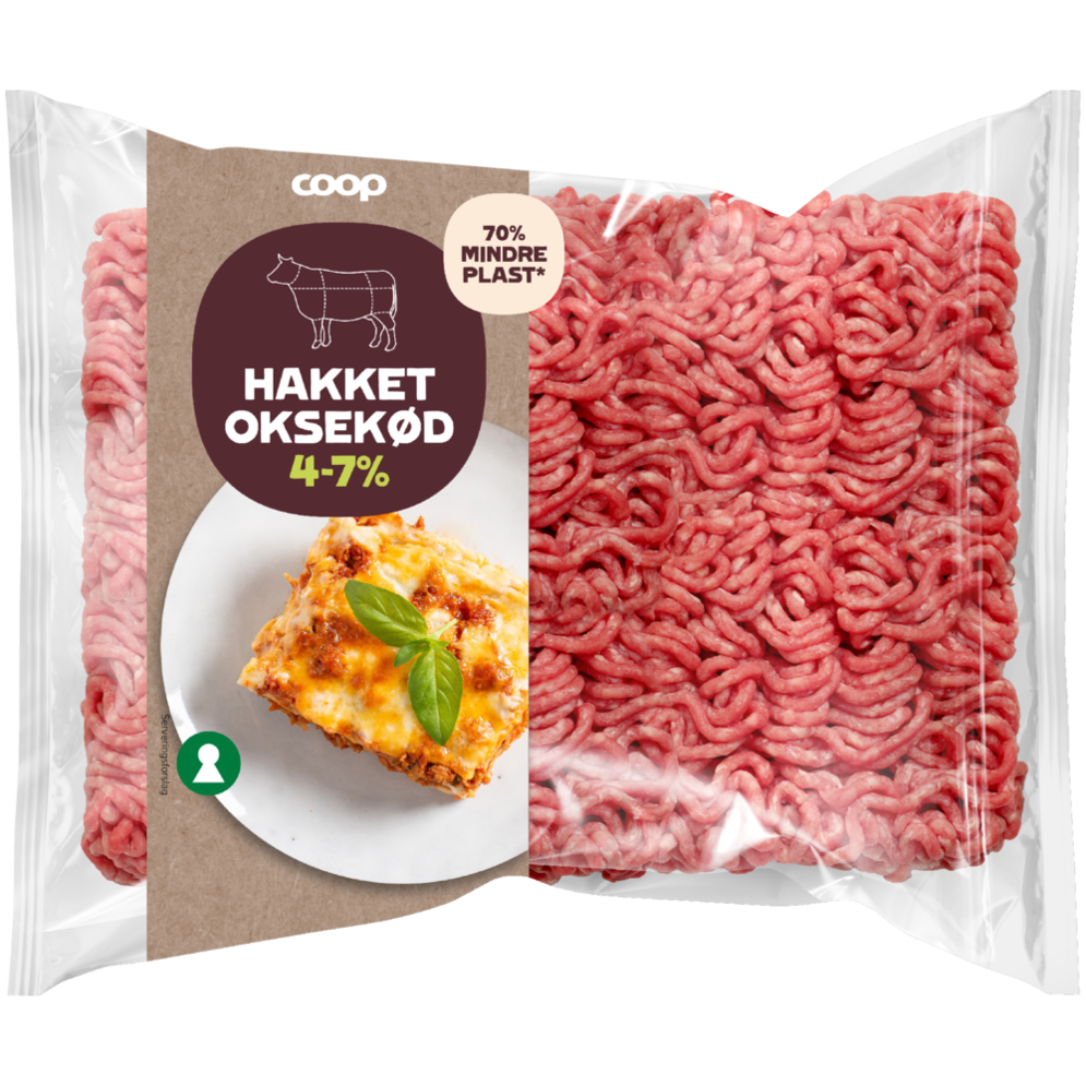 Coop hakket oksekød 4-7%