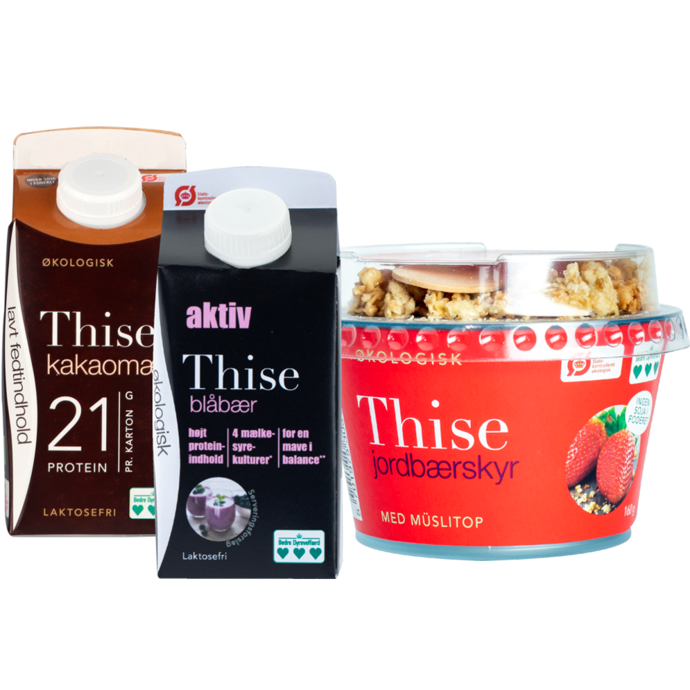 Thise økologisk skyr, aktiv drikkeyoghurt eller proteindrik